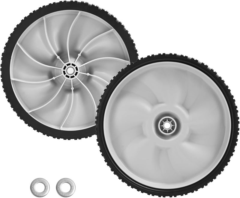 Sutmorly 11" Rear Wheels Replacement for Arnold 490-325-0023, 11" x 1.75" Universal Lawn Mower Plastic Wheel Compatible with MTD, Craftsman, Toro, Self Propelled Walk-Behind Lawnmower 2 Pack - Image 1